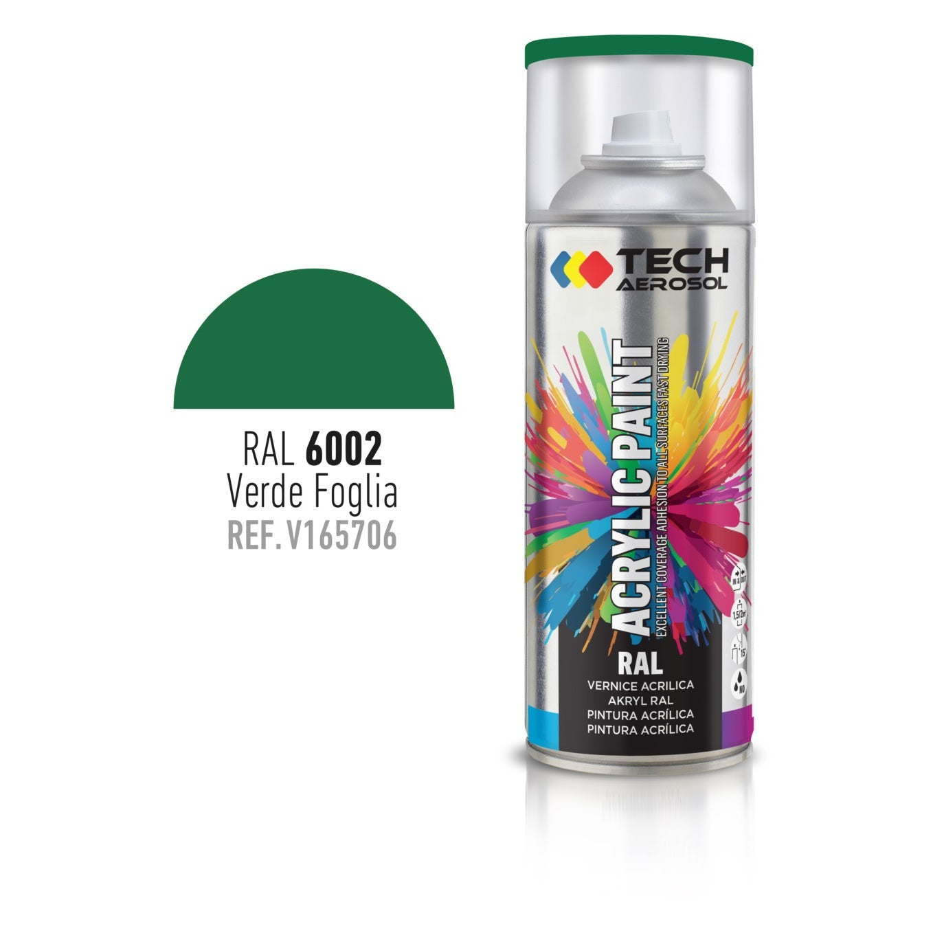 SPRAY ACRILICO VERDE FOGLIA 400ML RAL 6002.