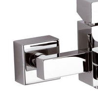 Rubinetto per esterno vasca con bocca a cascata, design quadro e minimale. serie cube waterfall