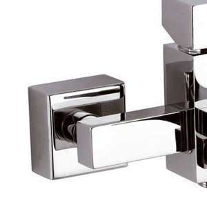 Rubinetto per esterno vasca con bocca a cascata, design quadro e minimale. serie cube waterfall