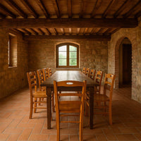 Sedia da sala da pranzo cucina Loris in legno ciliegio con seduta in massello
