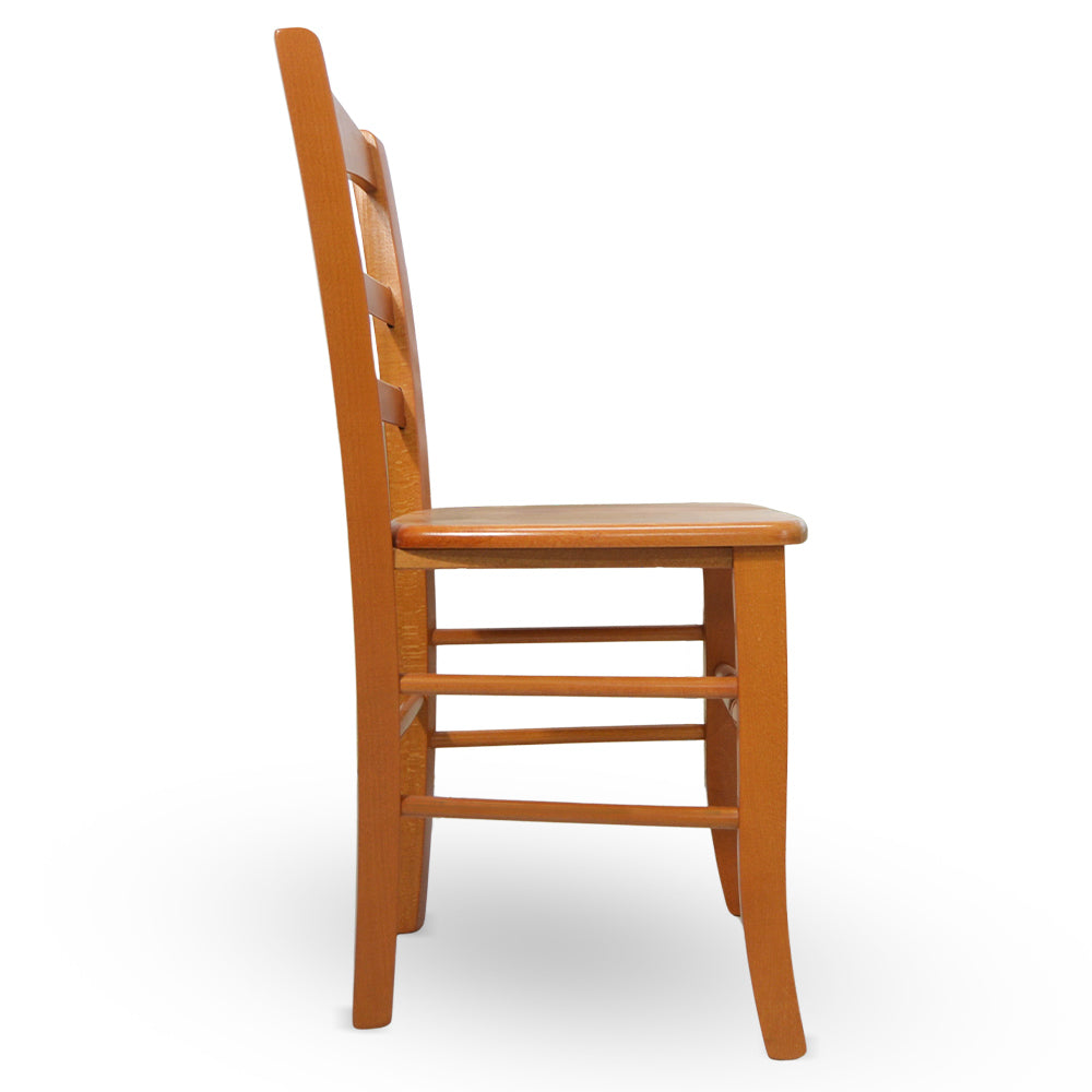 Sedia da sala da pranzo cucina Loris in legno ciliegio con seduta in massello