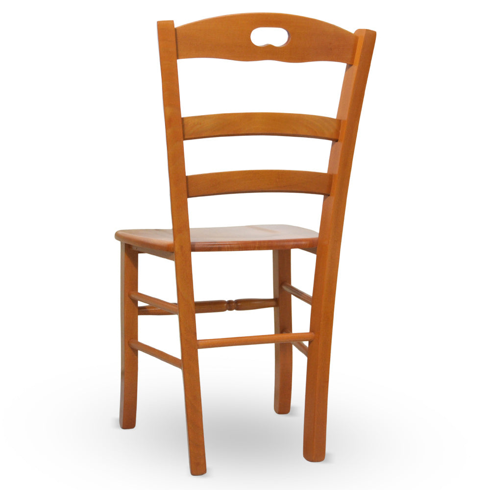 Sedia da sala da pranzo cucina Loris in legno ciliegio con seduta in massello