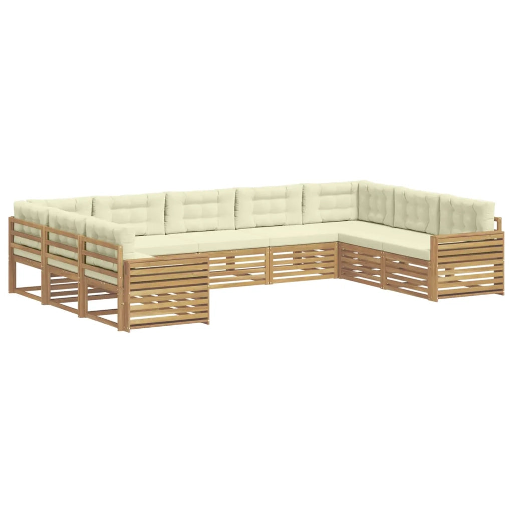 Set di divani da esterno 9 pcs Bianco e Crema 3391160