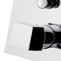 Rubinetto doccia incasso con deviatore, linee minimali e squadrate della serie cube waterfall