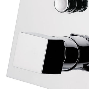 Rubinetto doccia incasso con deviatore, linee minimali e squadrate della serie cube waterfall