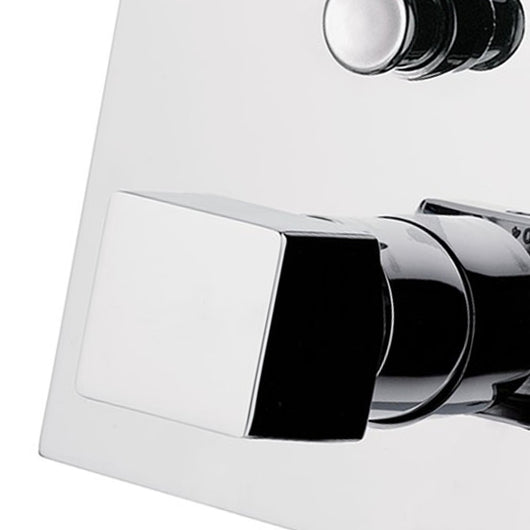 Rubinetto doccia incasso con deviatore, linee minimali e squadrate della serie cube waterfall