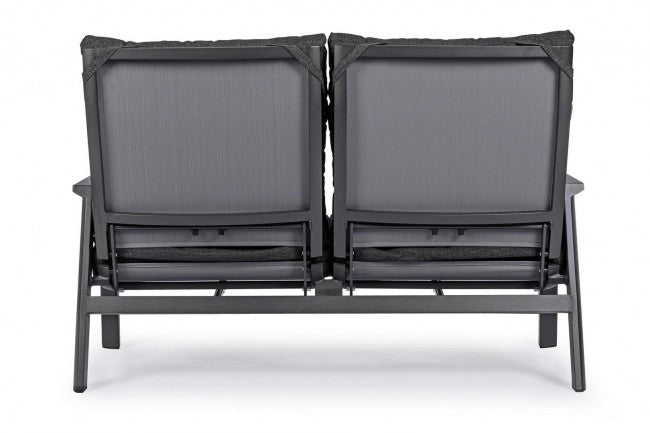 Divano 2 Posti 152x81x98h cm Recl con Cuscini Kledi Antracite