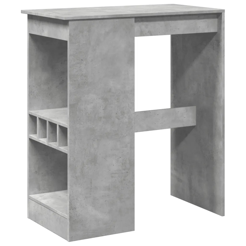 vidaXL Tavolo Bar con Rastrelliera Grigio 90x47,5x103,5 cm Multistrato