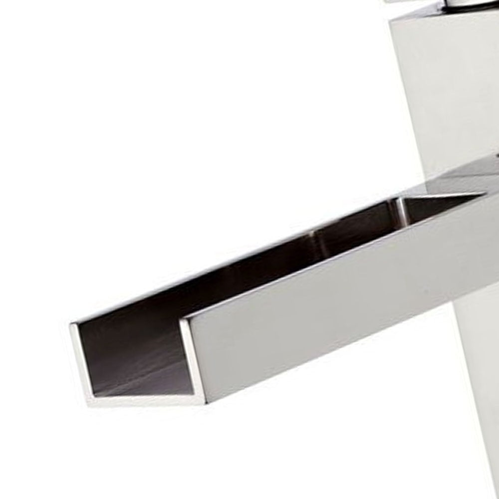 Rubinetto lavabo con bocca a cascata elegante e raffinato made in italy - serie cube waterfall