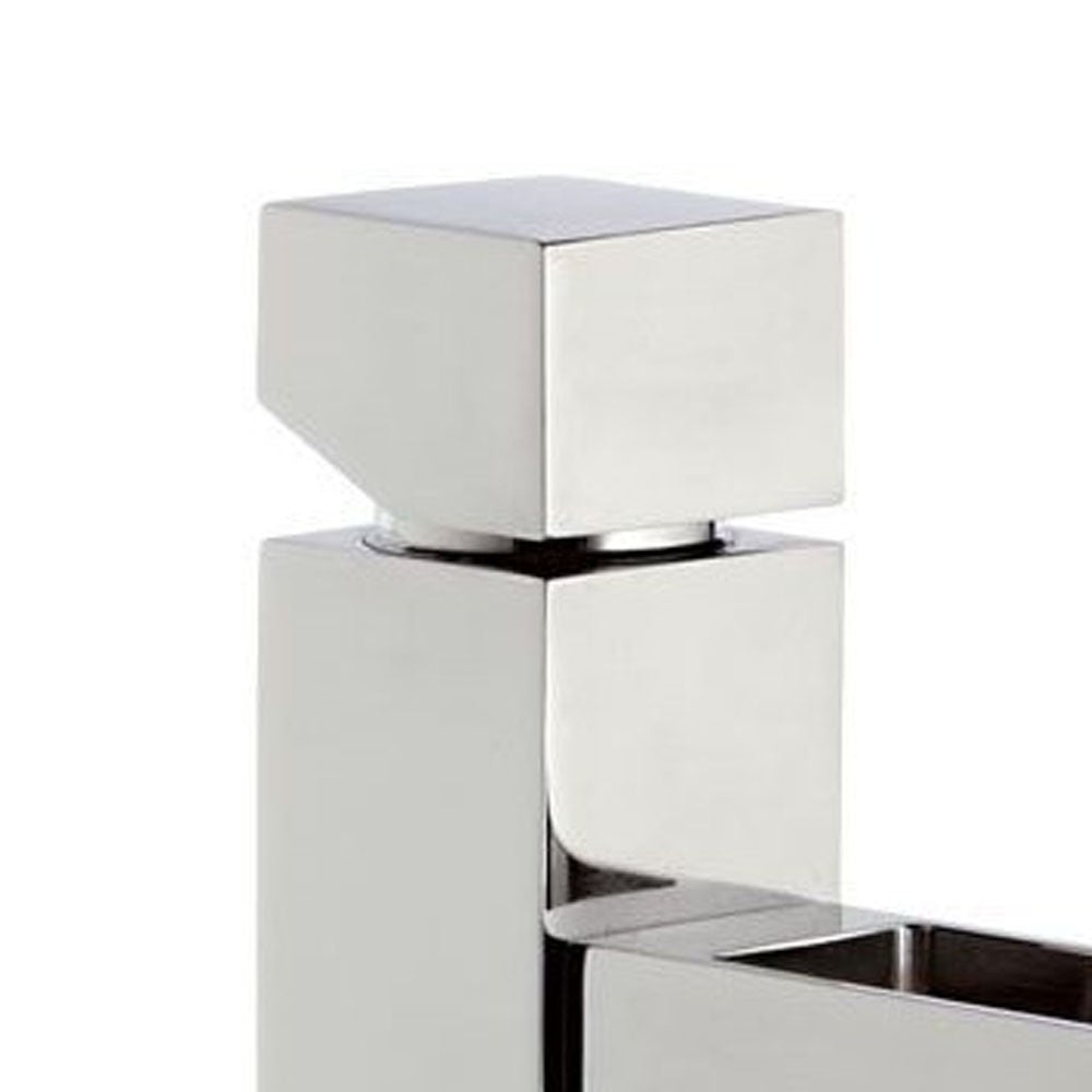 Rubinetto lavabo con bocca a cascata elegante e raffinato made in italy - serie cube waterfall