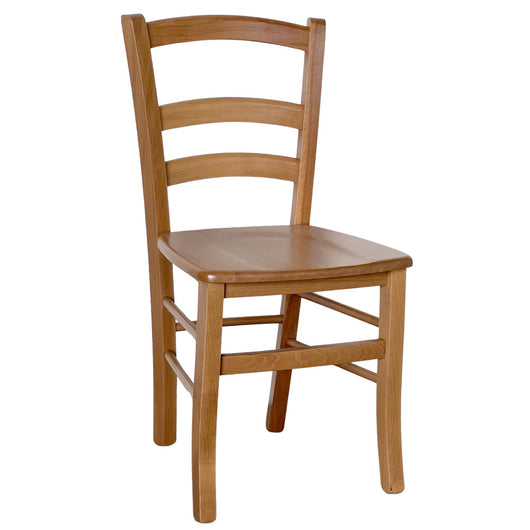 Sedia da sala da pranzo venezia legno noce chiaro con seduta in massello