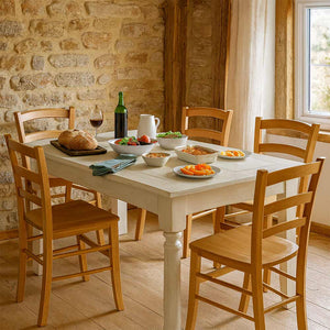 Sedia da sala da pranzo venezia legno noce chiaro con seduta in massello