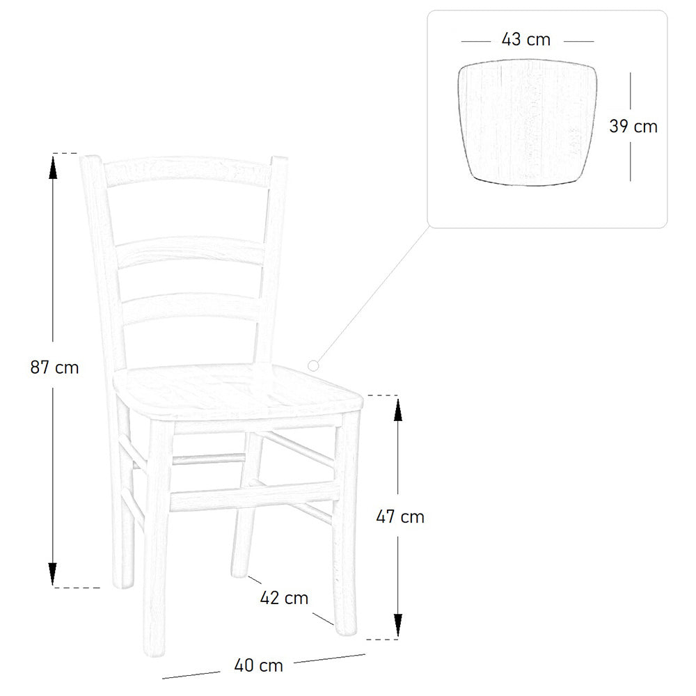 Sedia da sala da pranzo venezia legno noce chiaro con seduta in massello