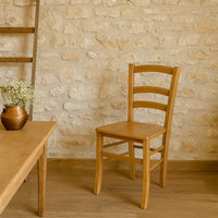 Sedia da sala da pranzo venezia legno noce chiaro con seduta in massello