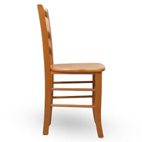 Sedia Venezia in legno di faggio color ciliegio con seduta in legno massello