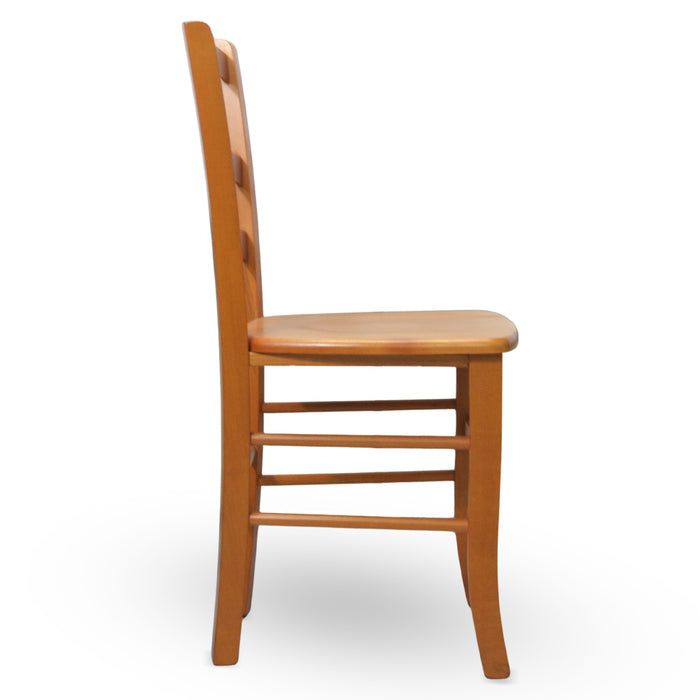Sedia Venezia in legno di faggio color ciliegio con seduta in legno massello