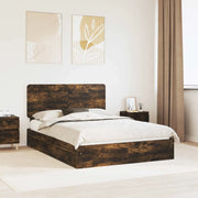 Letto con Contenitore con testiera Rovere fumé 160 x 200 cm
