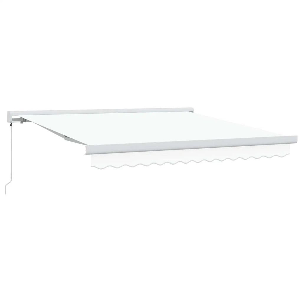 Tenda Retrattile Bianco 350 x 250 cm Tessuto e Metallo 3330369