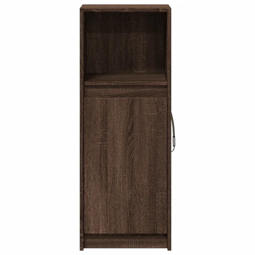 Credenza con LED-Buffet-Armadio da cucina Rovere Marrone 38x34x100 cm Legno Multistrato