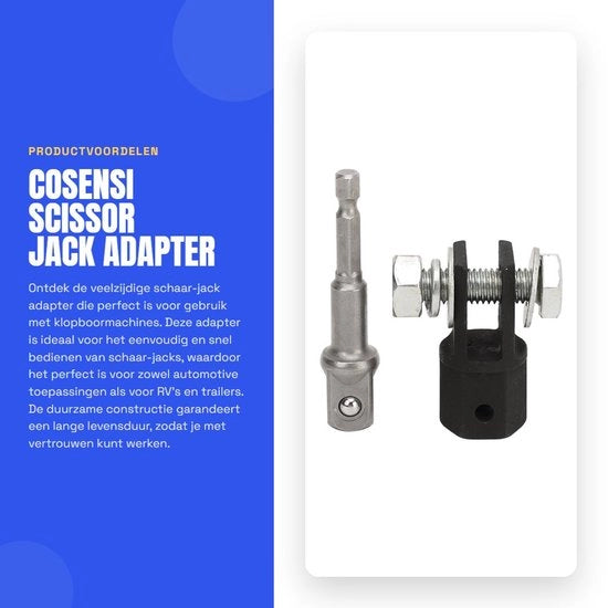 Adattatore per Jack a Scissor - Accessori per Trapano a Percussione - Duraturo e Solido - Adattatore Scissor Jack Trapano - Ideale per Automotive e RV - Adatto per T...