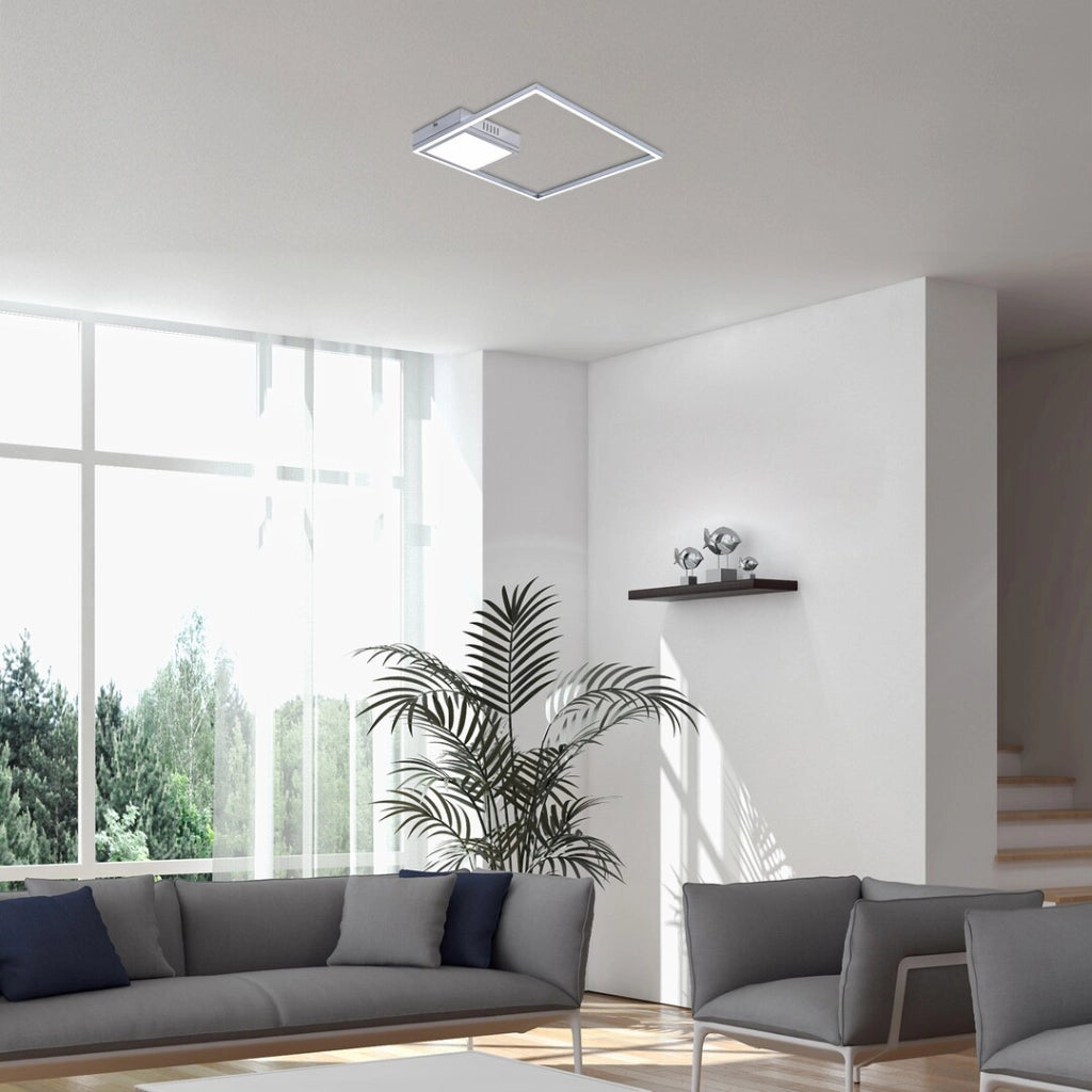 Plafoniera LED quadrata 40cm 30W cromo Rabalux Sirius