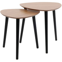 SET 2 TAVOLI BASSI 40XH41-45XH44,5CM LEGNO/NERI.