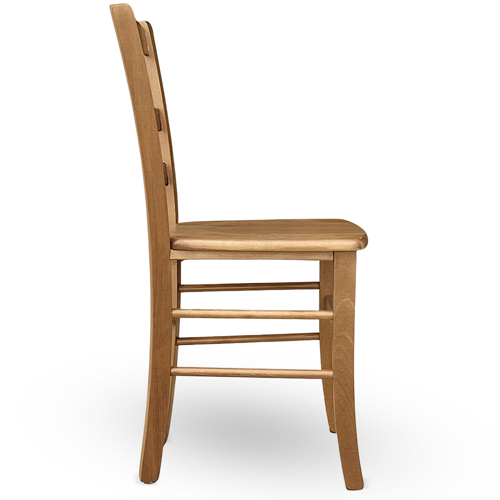 Sedia da sala da pranzo Paesana in legno noce chiaro con seduta in massello