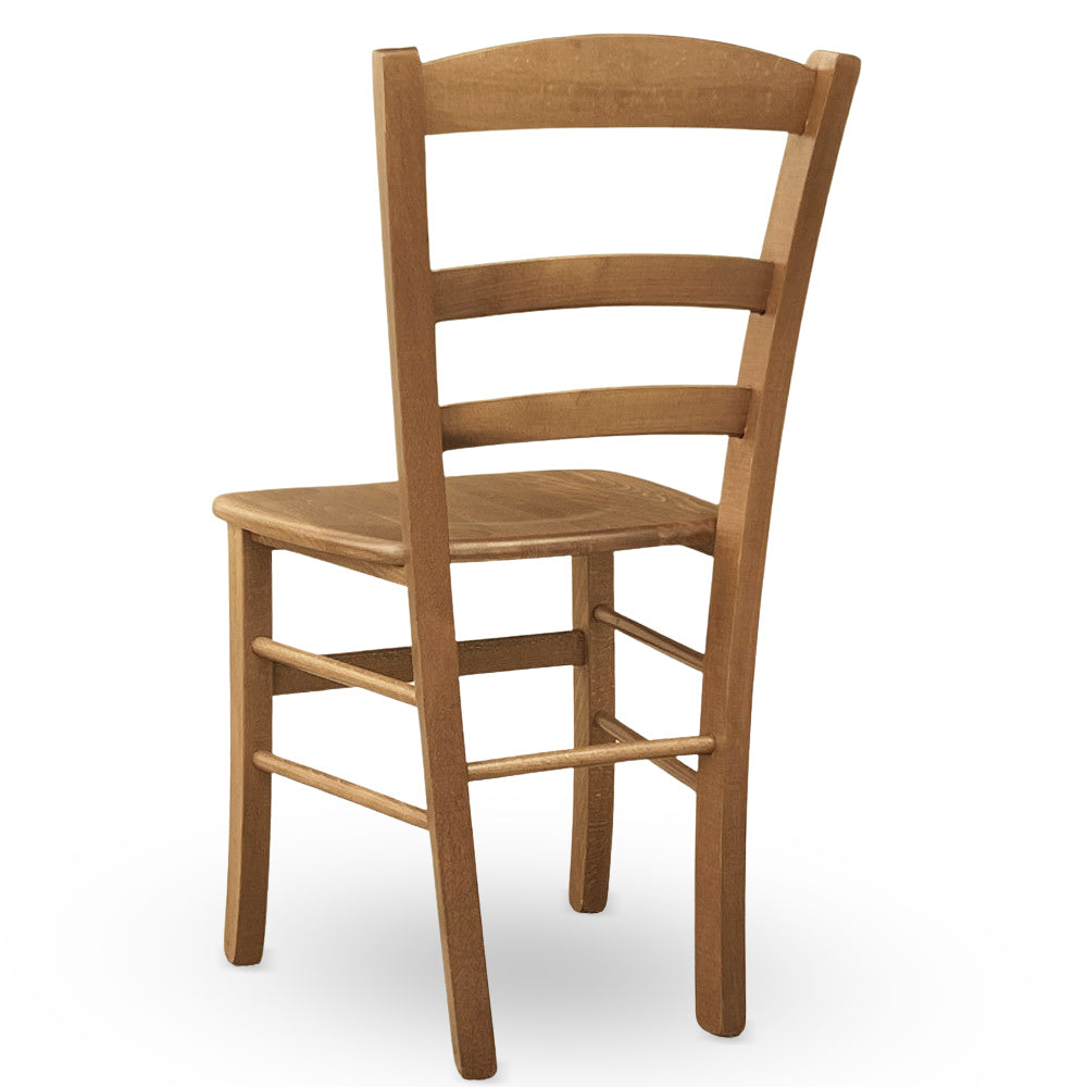 Sedia da sala da pranzo Paesana in legno noce chiaro con seduta in massello