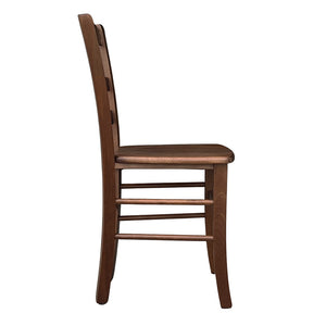 Sedia da sala da pranzo paesana noce scuro con seduta in legno massello