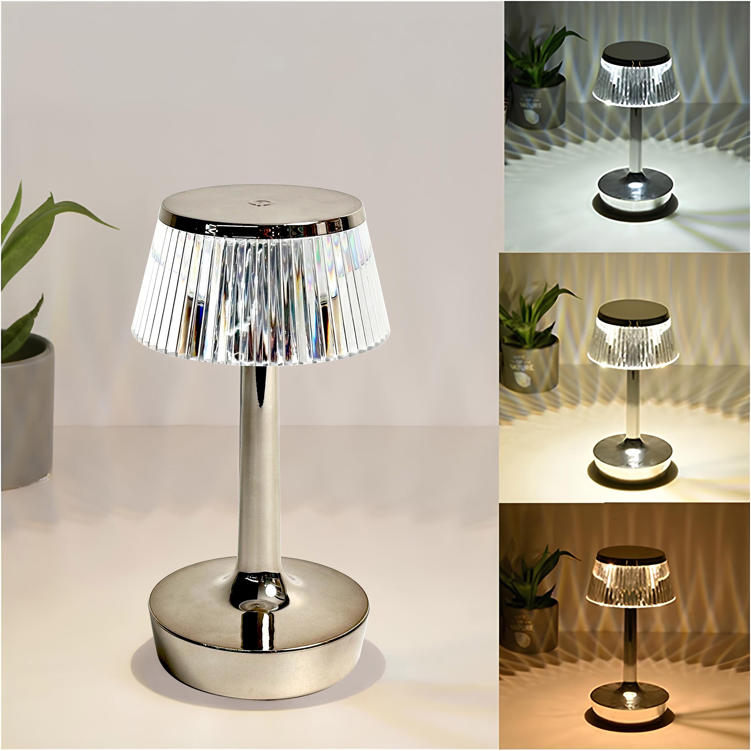 Lampada da Tavolo a LED Ricaricabile JUN | tortora,  tre tonalità di illuminazione