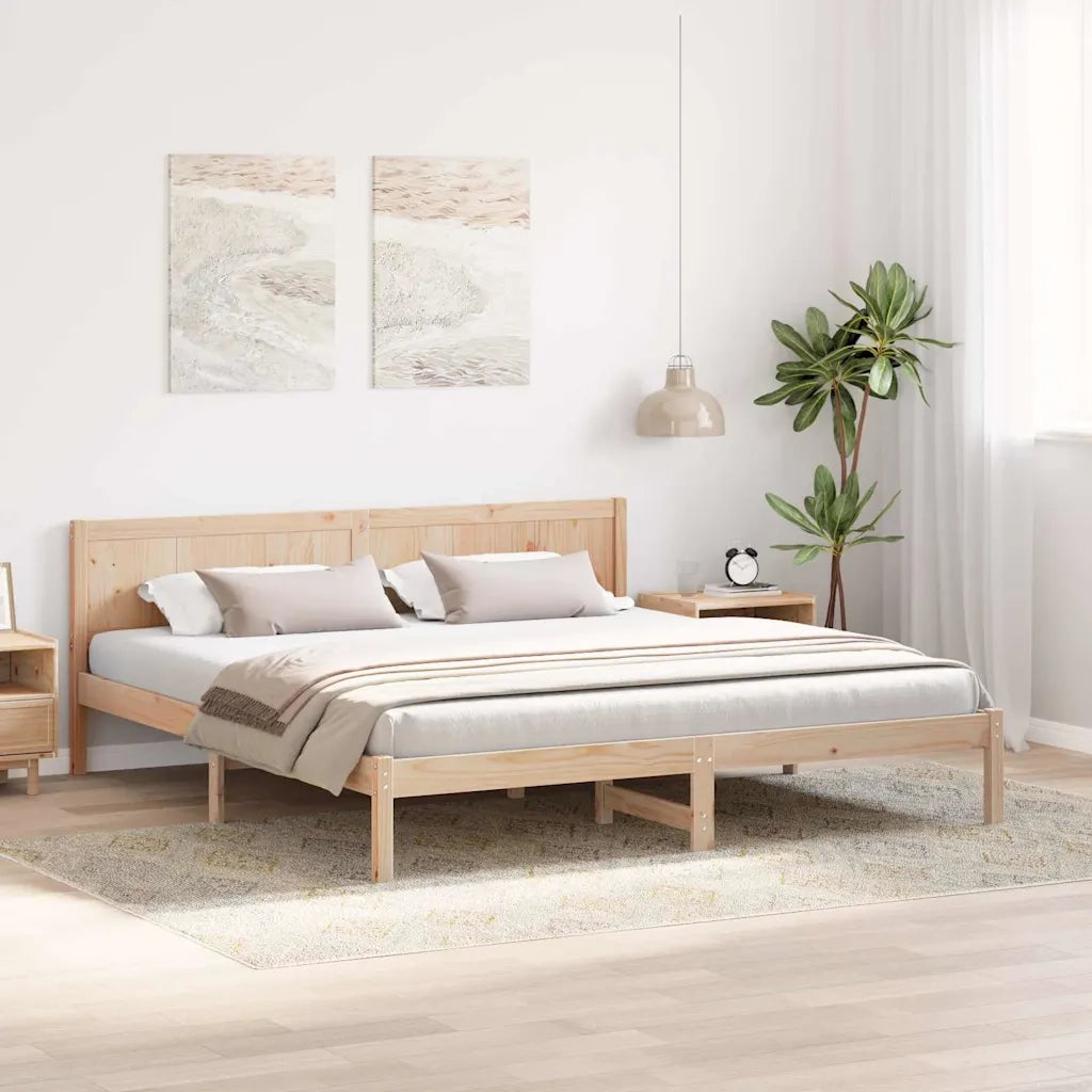 Struttura del letto Marrone 180 x 200 cm Legno massello di pino 872179
