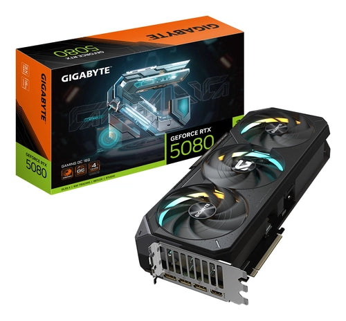 GIGABYTE GeForce RTX 5080 GAMING OC 16G Scheda Grafica - 16GB GDDR7, 256 bit, PCI-E 5.0, 2730MHz Core Clock, 3 x DisplayPort, 1 x HDMI, GV-N5080GAMING OC-16GD