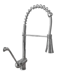 Rubinetto miscelatore estrabile con leva clinica e doccetta multigetto