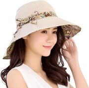 Cappello da sole reversibile UPF 50+ per donna con bordo ampio e pieghevole