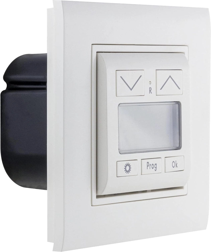 REV 0399490190 Timer per Tapparelle a Incasso Compatibile con Gira Jung Merten Busch Jaeger Memoria 36h Programma Casuale colore Bianco
