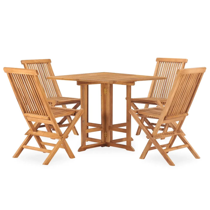 Set da Pranzo da Giardino 5 pz Pieghevole in Massello di Teak cod mxl 35745