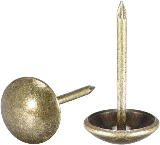 Viti per mobili, chiodi per restaurazione, spiedini rotondi 11 mm, diametro 20 mm, altezza bronzo per restauro di mobili.