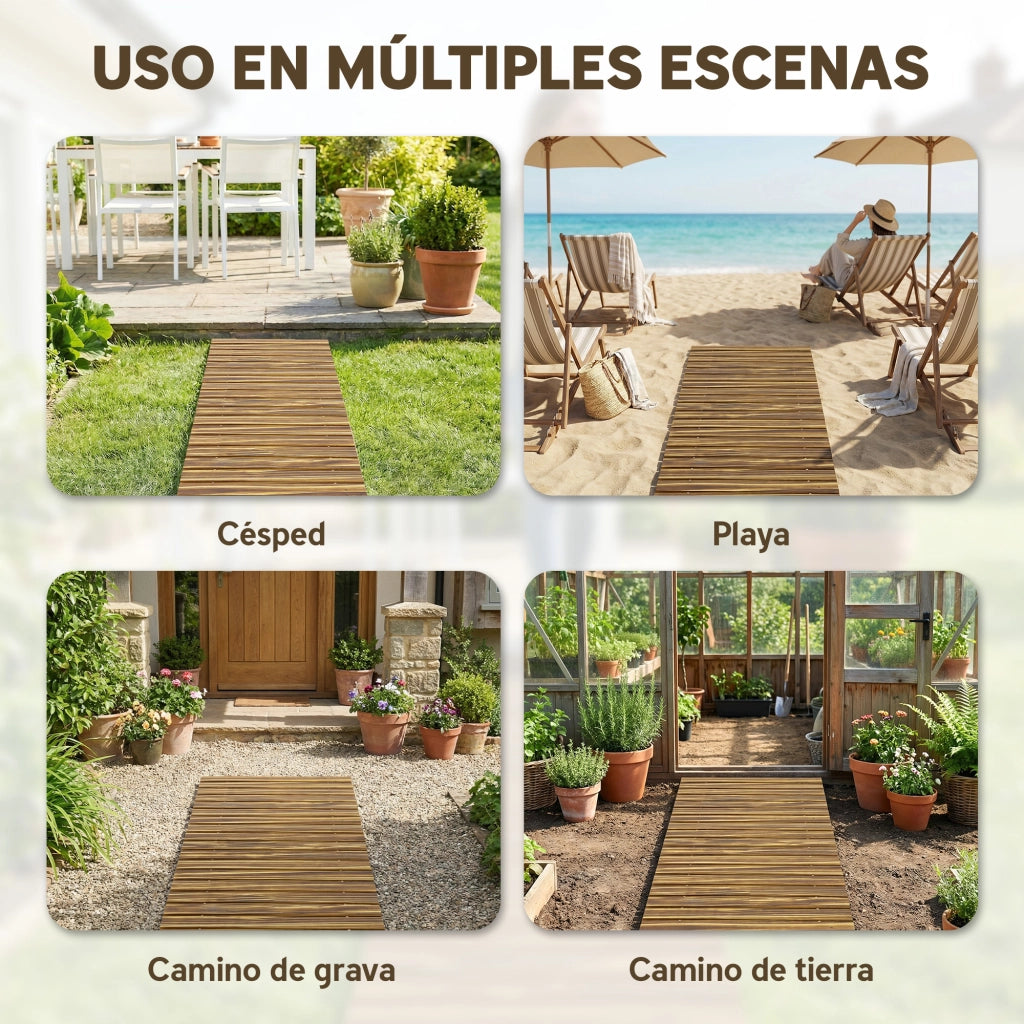 Camino da giardino in legno ¨C zephmum ¨C 120x38 cm carbonizzato