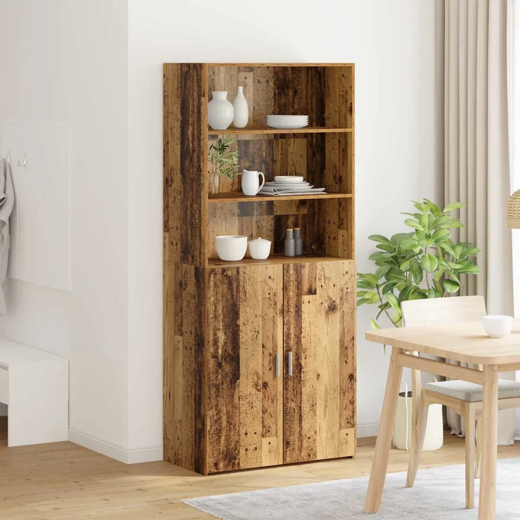 Credenza | Madia | Buffet da pranzo | Armadio da pranzo Legno vecchio 80 x 42,5 x 185 cm Legno multistrato