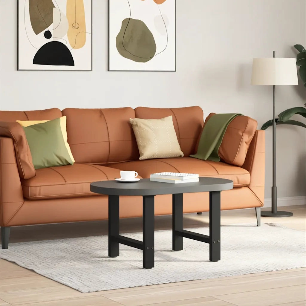 Gambe per Tavolino da Caff¨¨ Nere 2 pz | Piede del tavolo 60x(42-43) cm Acciaio