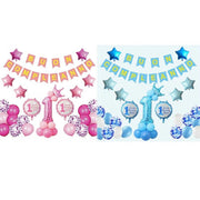 Trade Shop - Palloncini Gonfiabili Festa Bimbo Bimba 1 Anno Compleanno Festone Buon Compleanno -