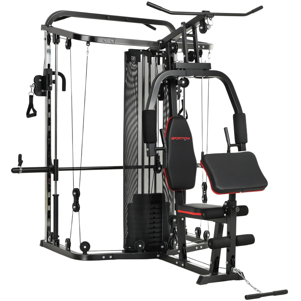 Stazione di allenamento multifunzione ¨C zephmum ¨C con pesi 65kg, lat machine, preacher curl, butterfly
