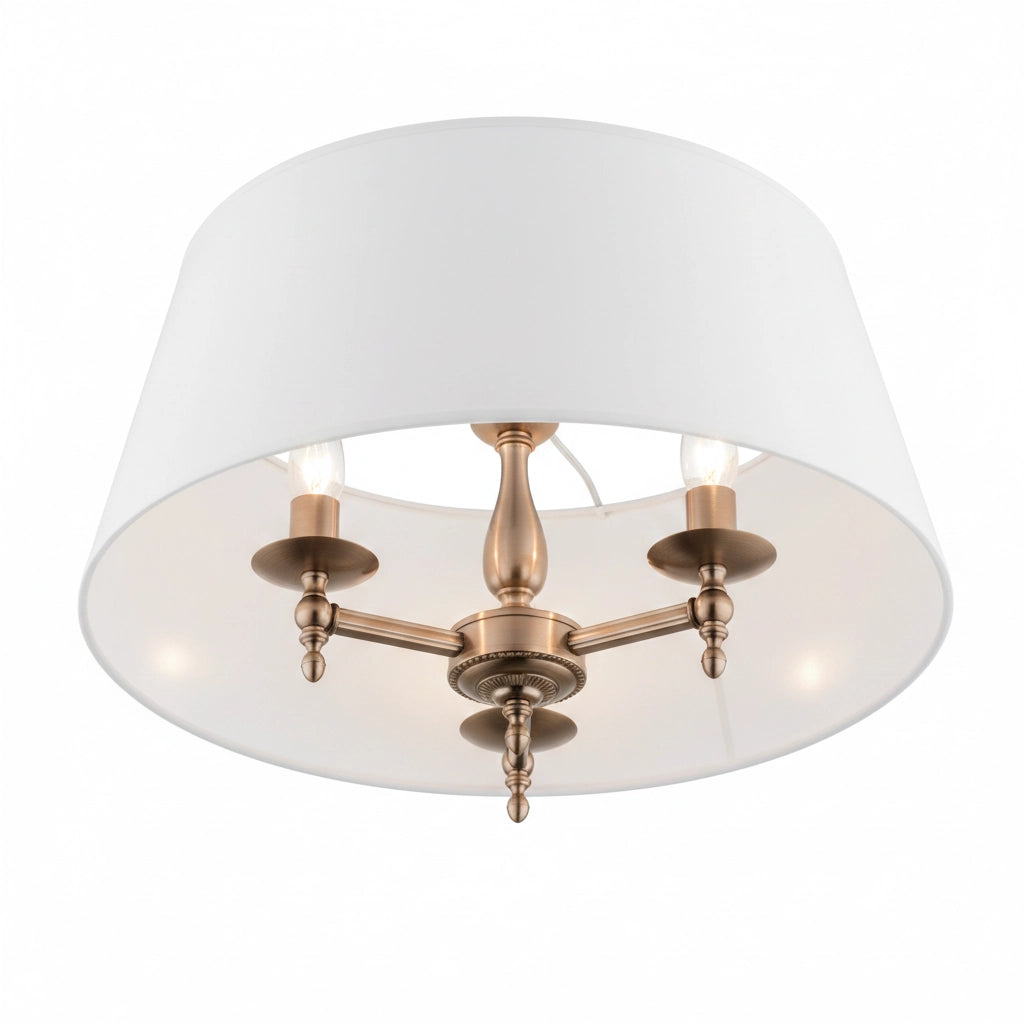 Lampadario Roksana Alfa ottone bianco catena 3xE14