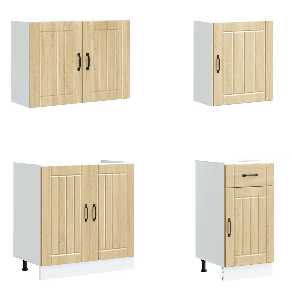 Set Mobili da Cucina 7 pz Lucca Rovere Sonoma in Truciolato