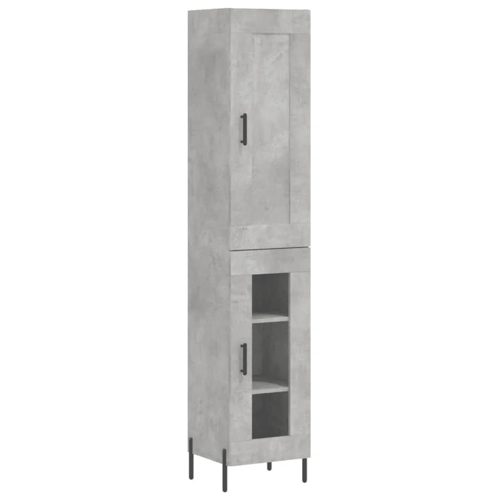 Buffet credenza cassettiera mobiletto mobile contenitore organizer cucina soggiorno salotto alto 34,5 x 34 x 180 cm legno ingegnerizzato grigio 02_0034339