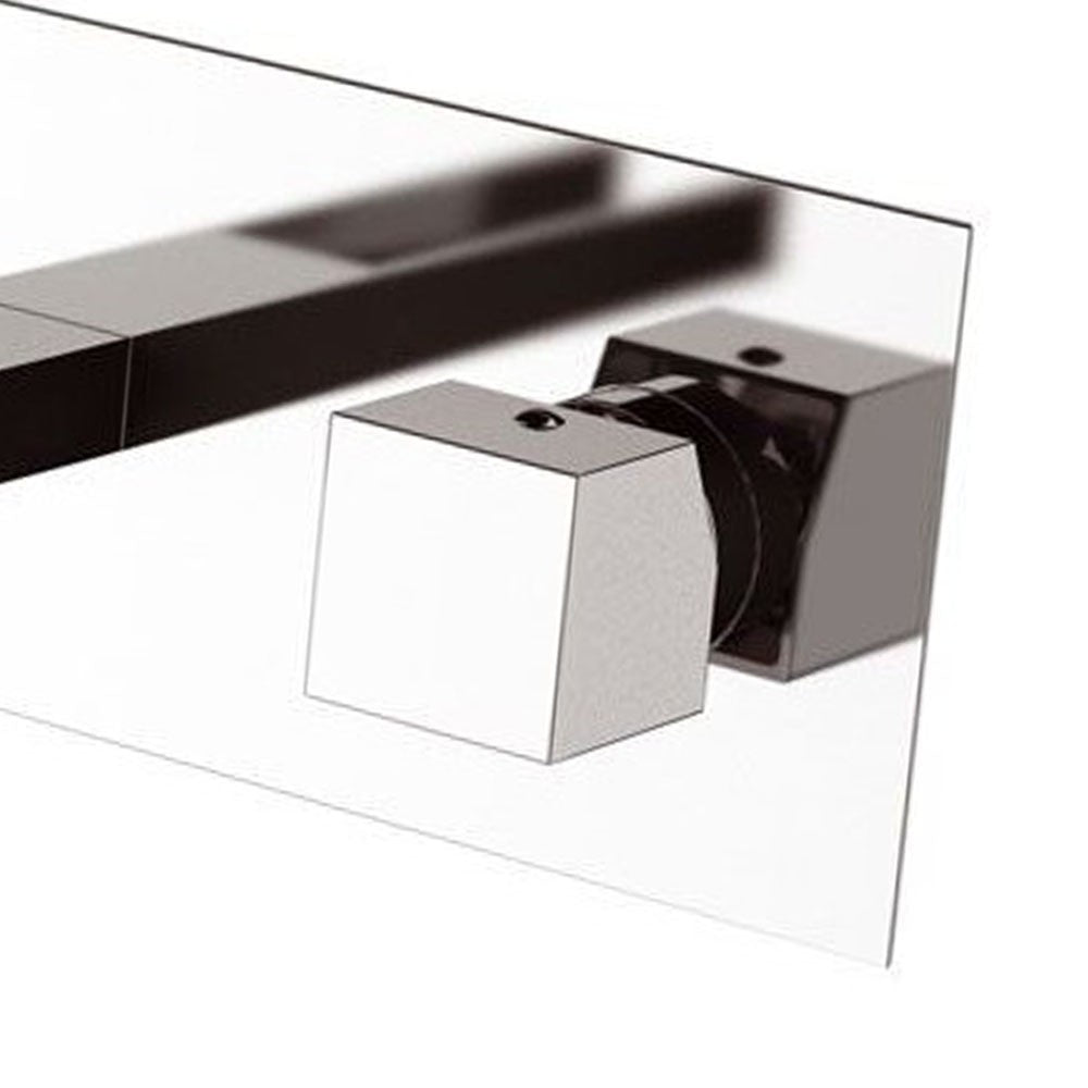 Miscelatore made in italy ad incasso per lavabo, design quadro - serie cube waterfall