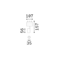 Sistema Binario Arca Alluminio Ottone Led 5W 3000K Luce Calda