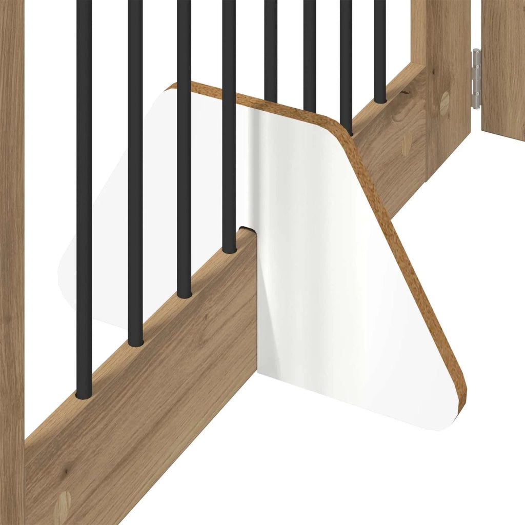 Cancello per cani pieghevole con supporti 4 pz 321 cm 892084