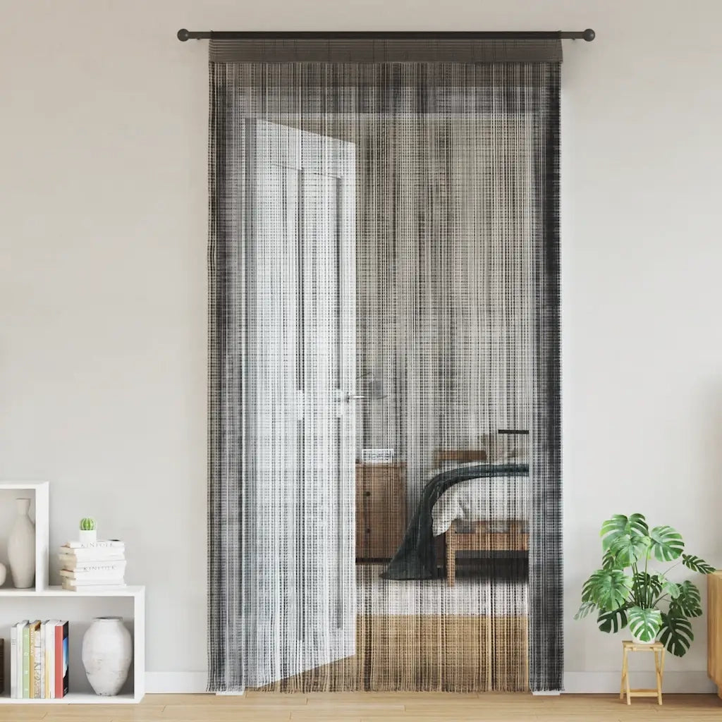 2 pz Tende a Fili 100x250 cm Nere