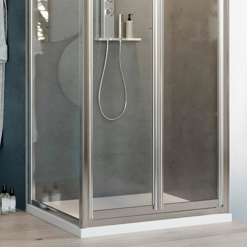 Box Doccia Angolare 70x75CM H198 Cristallo Trasparente Fisso+Saloon 2 Ante Battente 70 mod. West